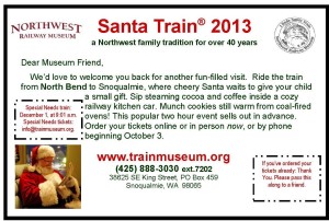 Santa Train Postcard 2013