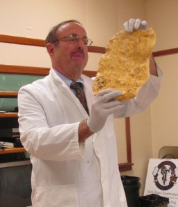 Nick Muff demonstrating foam rock molding