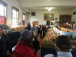 At the Alaska Railroad Depot, the crowds are watching the N Scale trains on the right and HOn3 trains to the left.