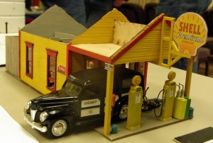 George Chambers detailed O scale gas station.
