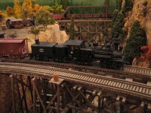 Class C Shay crossing the high trestle at Cloud City.