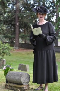 Karen Haas at Tacoma Cemetery Tours (Photo courtesy of Karen Haas)